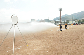 小型ポンプ操法訓練の様子