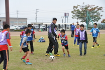 永井さんとサッカーの練習